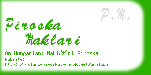 piroska maklari business card